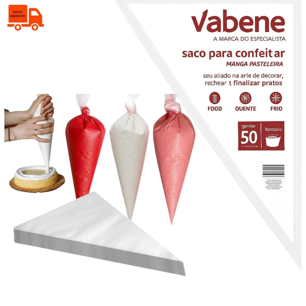 Kit 50/100 Sacos De Confeitar P M ou G Confeitaria Bolo Doce Cupcake BPA Free