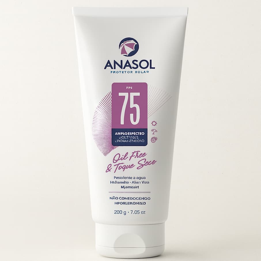 Protetor Solar Corporal Anasol Fps 75 Oil Free, Toque Seco com Aloe Vera e Vitamina E 200g