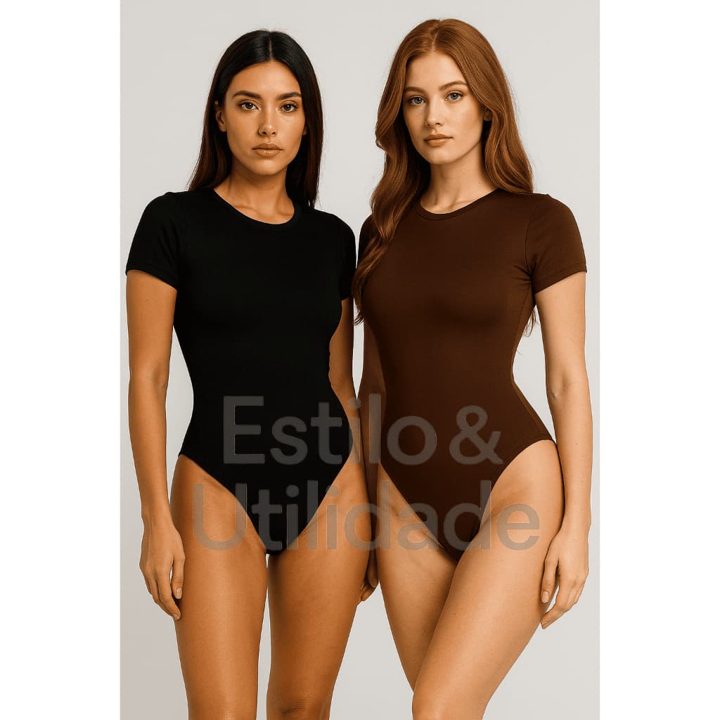 KIT 2 Body NATAL E ANO NOVO Feminino Forro Duplo Suplex Premium Manga Curta