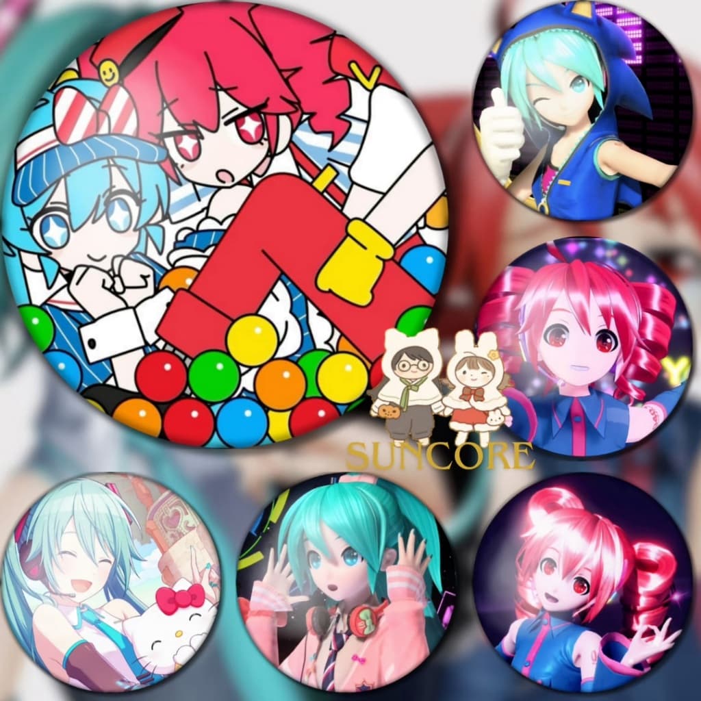 Bottons Hatsune Miku e Teto Kasane 4,4 cm – Vocaloid, Anime e Cultura Pop Japonesa botons pin