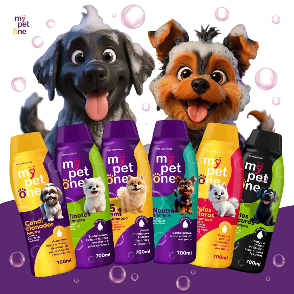 Shampoo e Condicionador para Cachorro e Gato Mypetone 700 ml - 1 Unidade ou Kit 2 Unidades