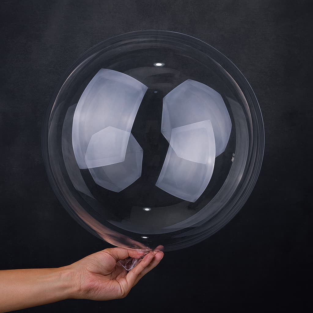 Kit Balão Bubble Bolha Transparente 24" Polegadas Cristal Festas Decoração Casamentos