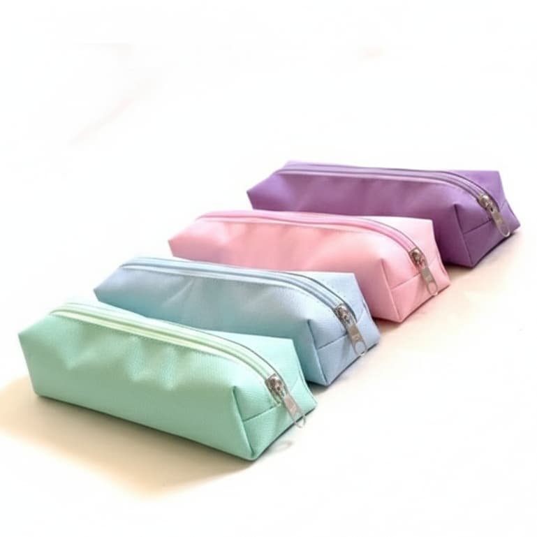 Estojo Escolar Simples em Tecido impermeável diversas cores com zíper