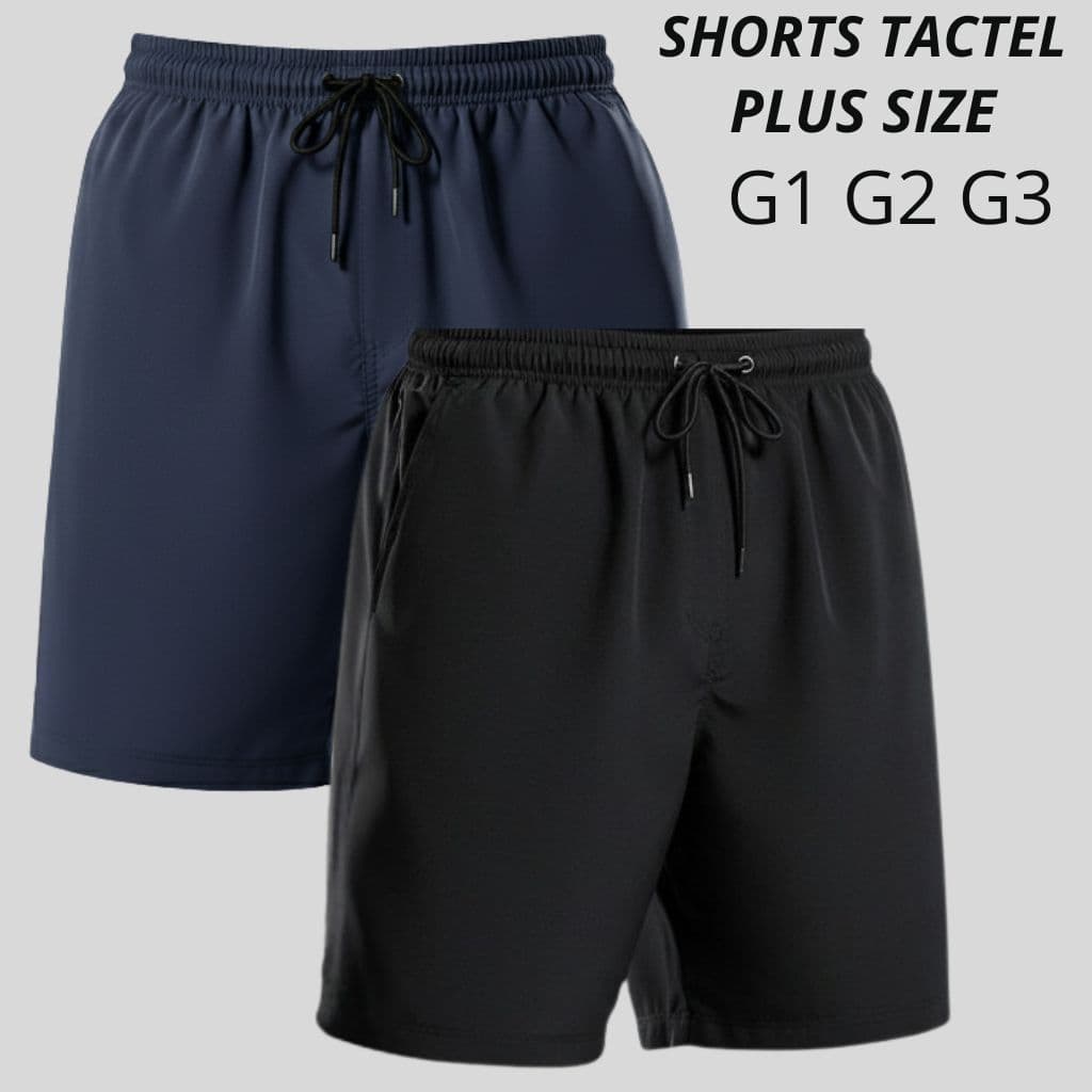 KIT 2 Shorts Masculino Tactel Plus Size do G1 ao G3