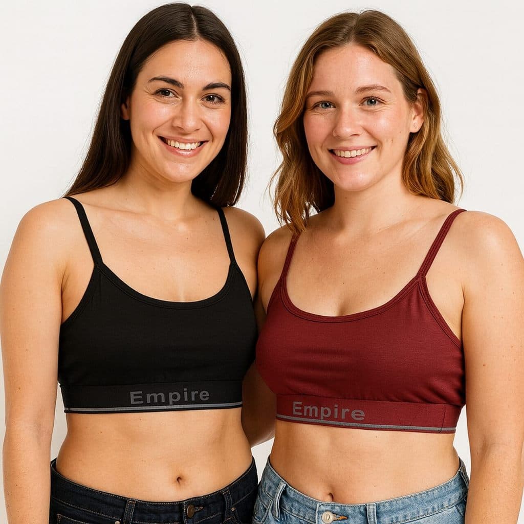 Kit 2 Top Feminino de Microfibra Sutiã Sem Bojo Top Fitness de Academia Adulto e Juvenil