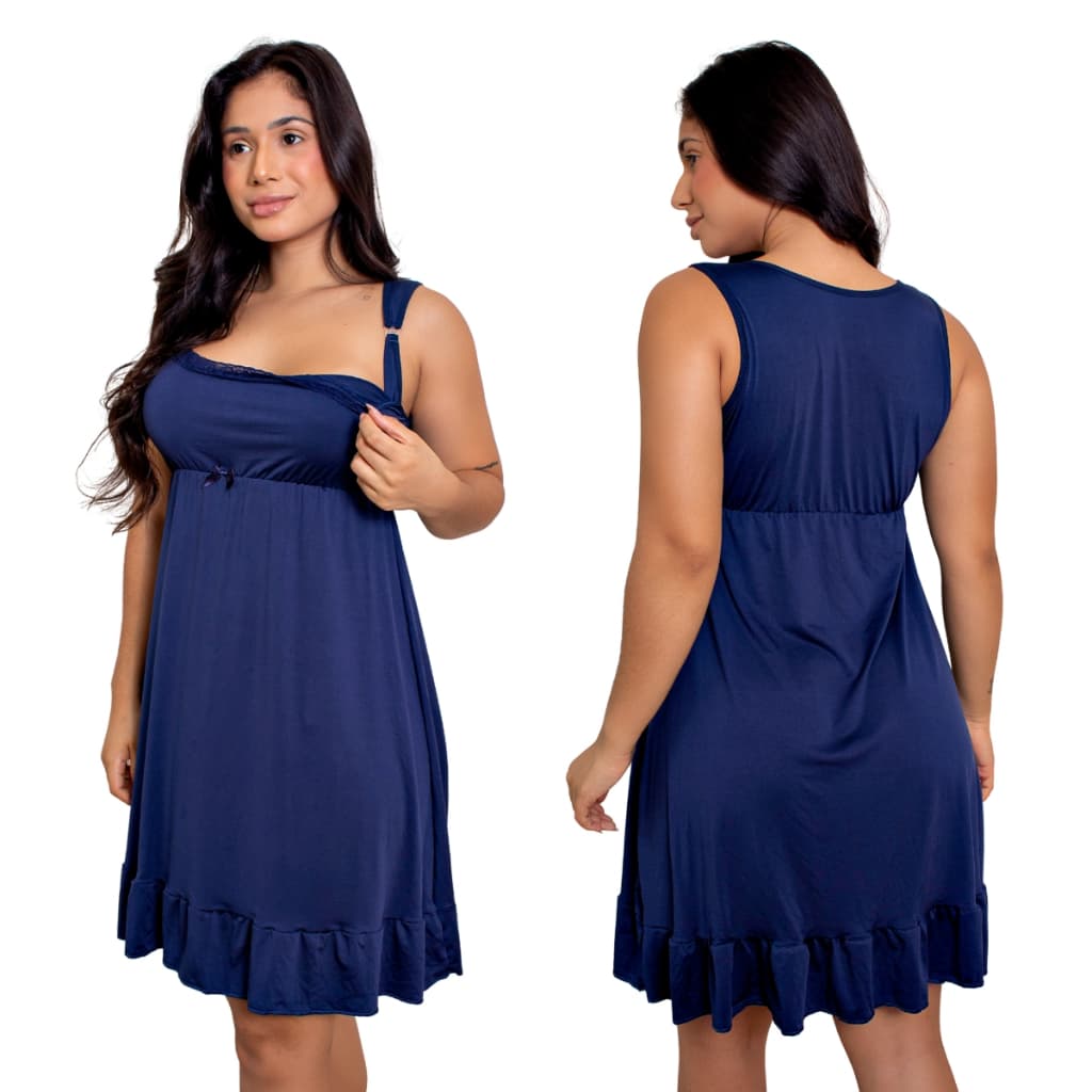 Camisola de Amamentação Grande Microfibra Fecho em Click Mamãe e Bebê