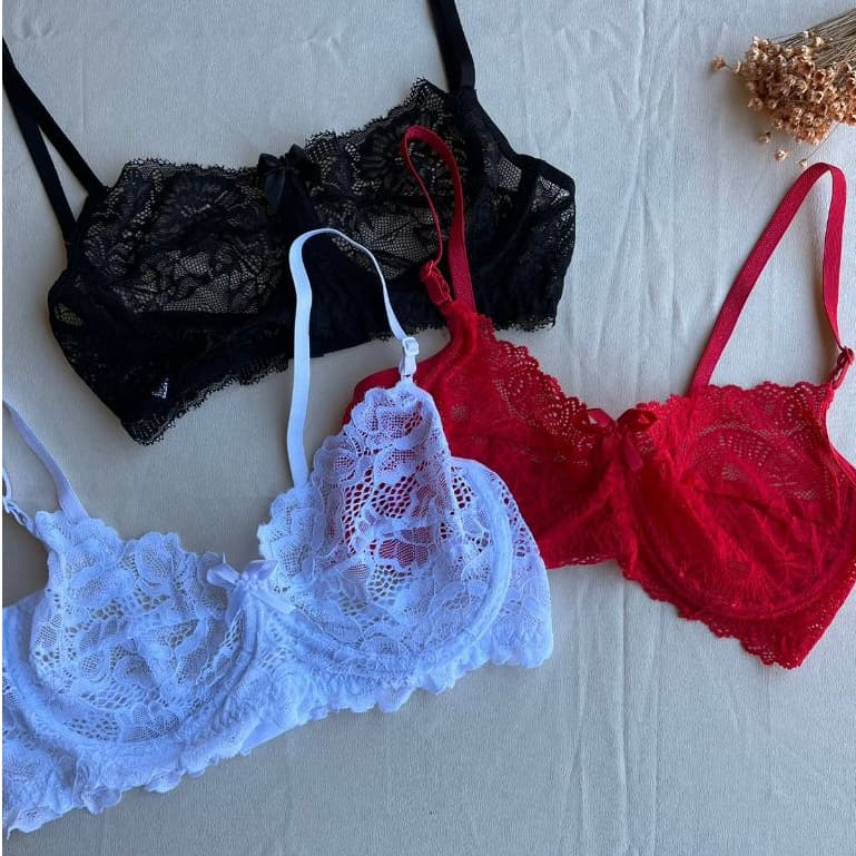 Sutiã Sem Bojo De Renda Com Aro Sem Forro Lingerie Sensual