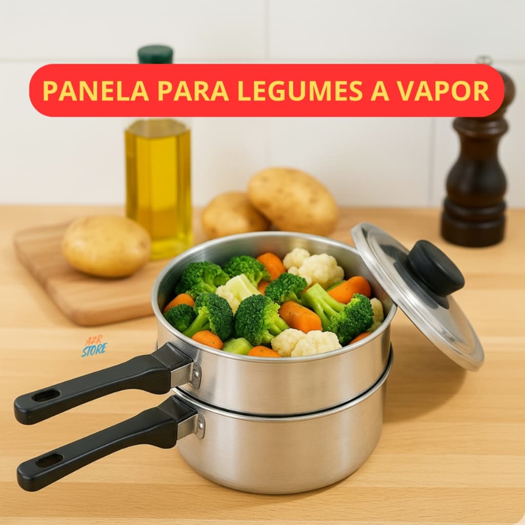 Cuscuzeira E Legumeira 2 Em 1 Cozimento A Vapor Individual CCZ03