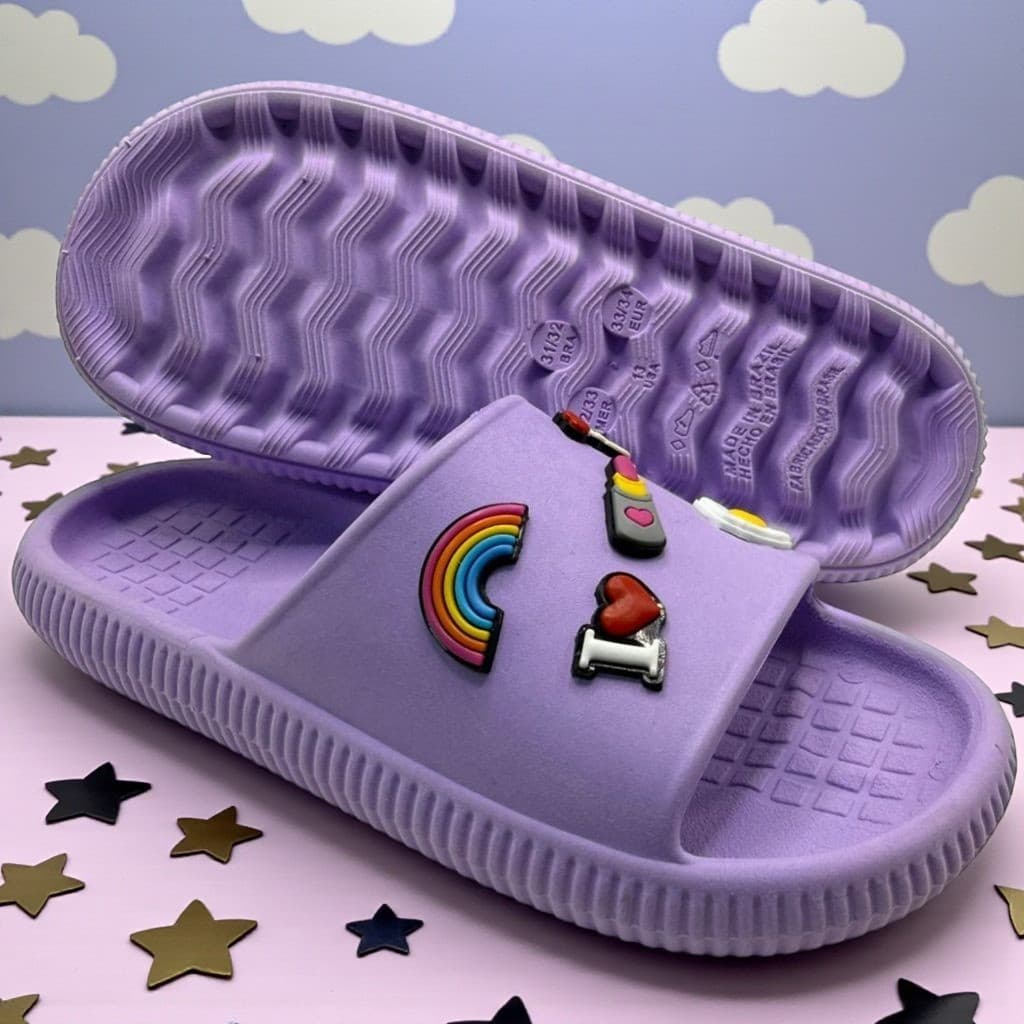 Chinelo Nuvem Infantil Menina Aplique Confortável Adulto Promoção Menina Criança Original Lançamento