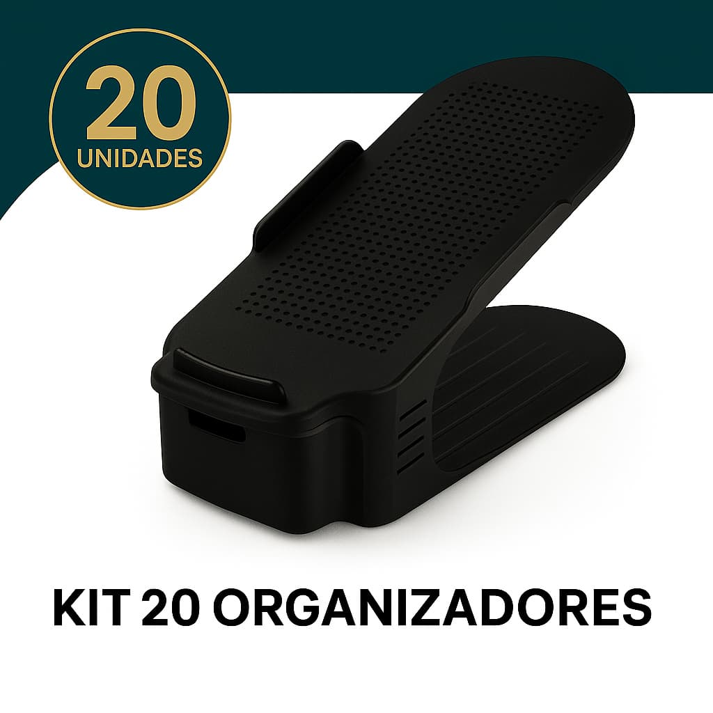 Kit 20 Organizadores de Sapatos Reguláveis Organização e Praticidade no Seu Armário