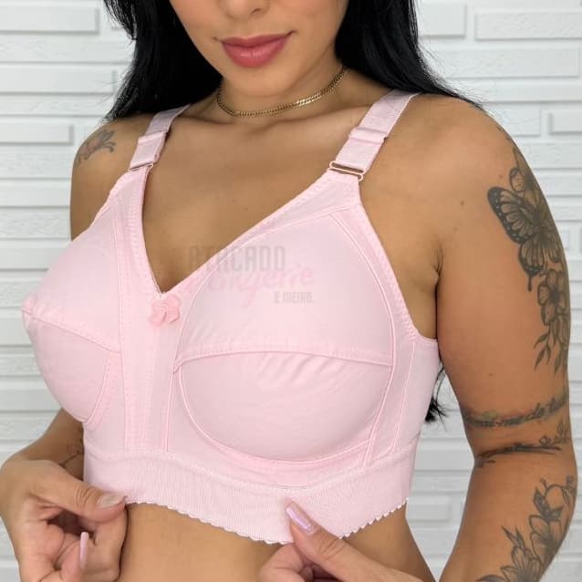 Sutiã Plus Size Reforçado Poliamida Com Pala Sustentação Com Forro Algodão Moda Lingerie Feminina