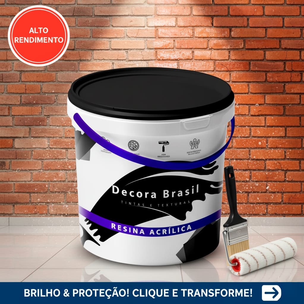 Resina Acrílica Base Água 3,6L, 800ml Decora Brasil Primeira Linha Top Alta Qualidade para Parede