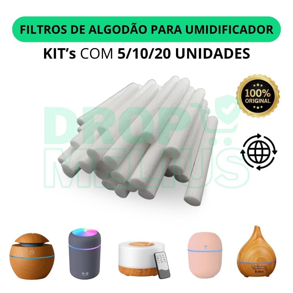 Filtros de Cotonete de Algodão Para Umidificadores de Aroma Portátil USB 5/10/20 pcs