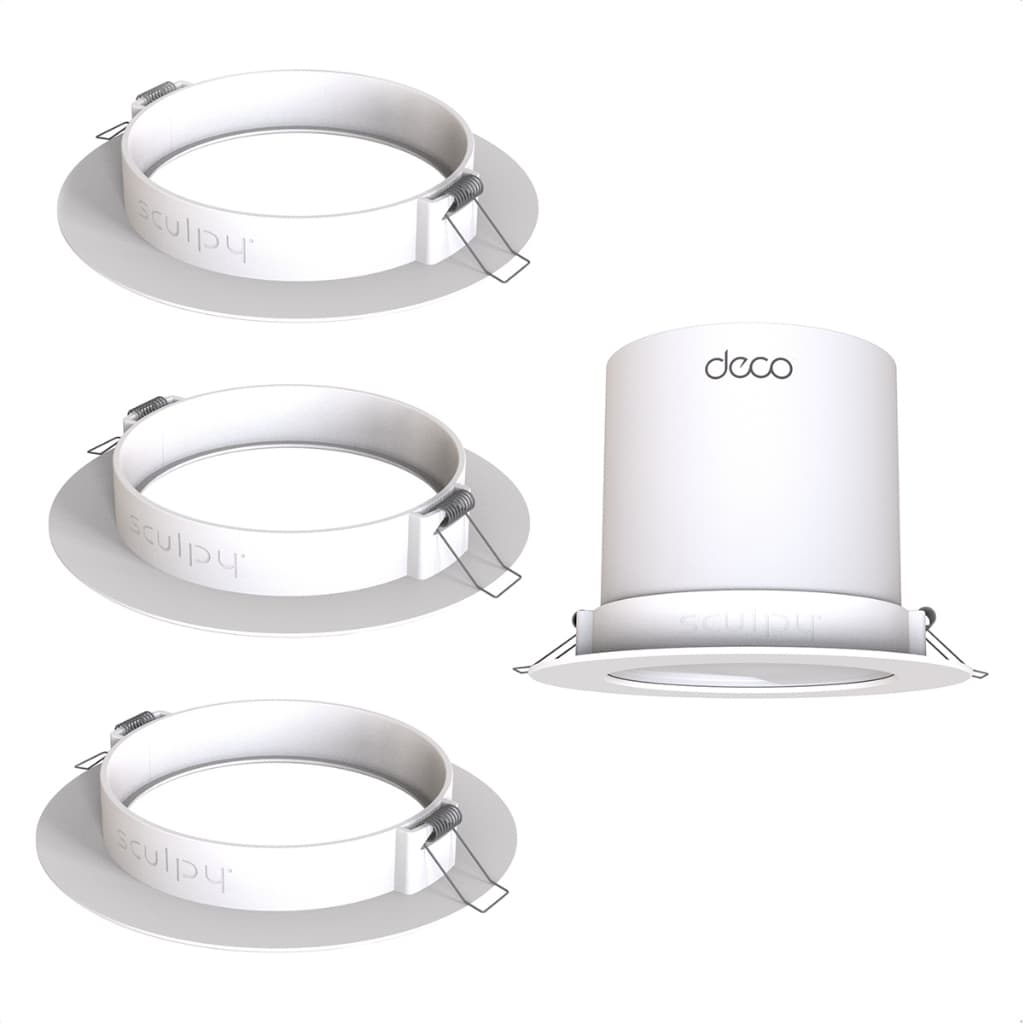 KIT 3 Suporte de Embutir Teto para Roteador Mesh Tp-link Deco X10 X20 X50 X55 X60 BE65 XE75 (AX1800 / AX3000