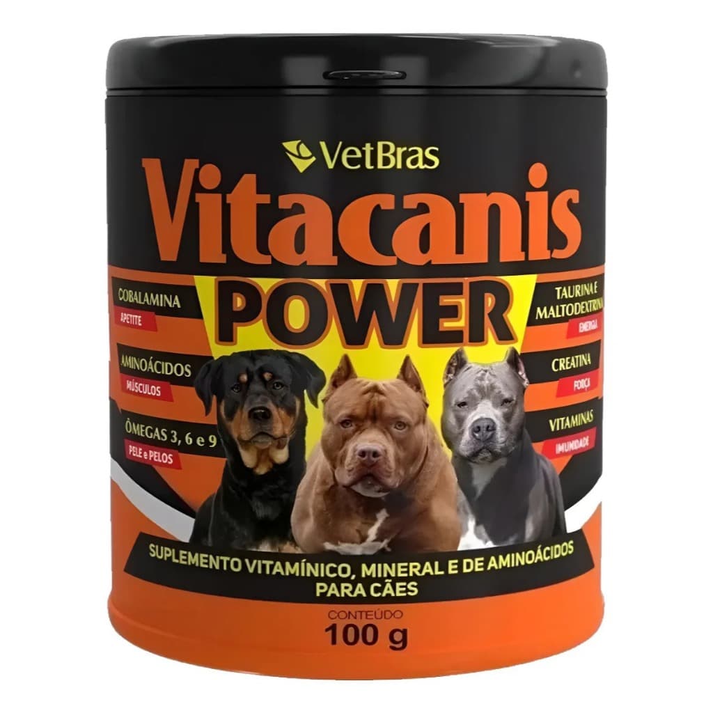 Vitacanis Power Suplemento Vitamínico Pit Bull Cães Fortes