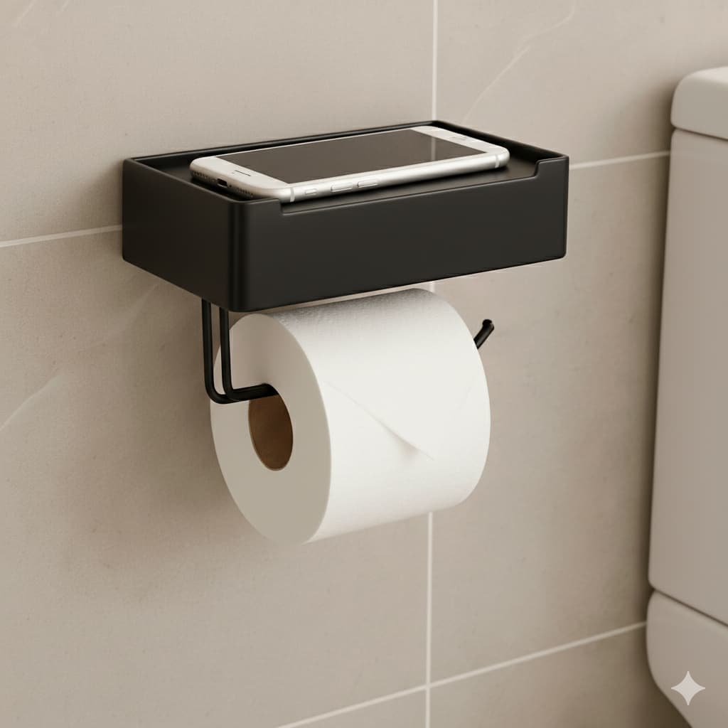 Porta Lenços E Papel Higiênico Com Fixação 3m Arthi Black Esse é o Original