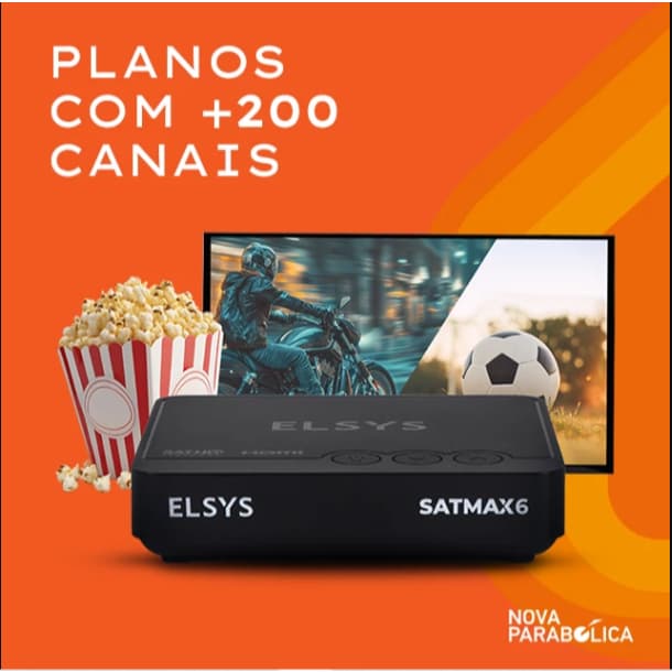 Receptor Nova Parabólica Elsys Satmax 6 Canais HD