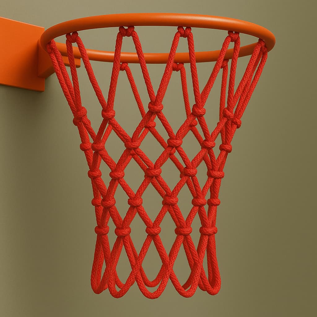 PAR DE REDE PARA ARO DE BASQUETE  4MM 12 ALÇAS FIO DE SEDA COM PROTEÇAO U.V(ARO NÃO INCLUSO)