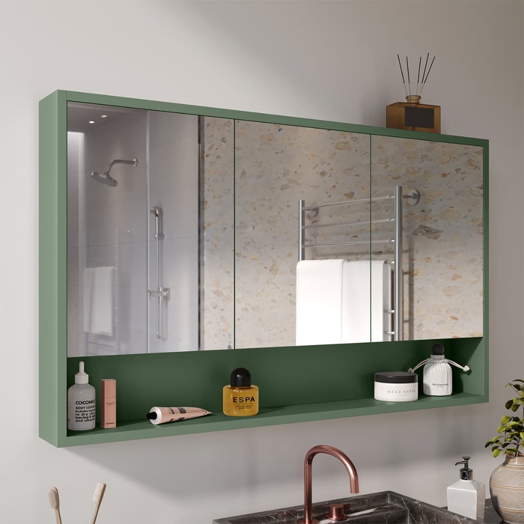 Armário de Banheiro 90cm 3 Portas Espelheira Hefesto Cores