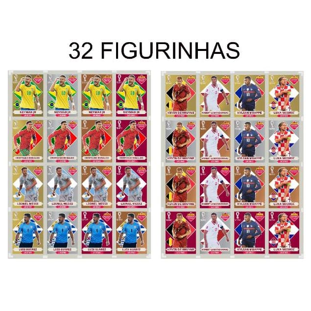 KIT 32 Figurinhas Legend Copa do Mundo 2022/2026 -  Qualidade Premium - Todas as figurinhas