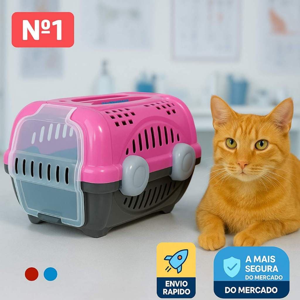 Caixa de Transporte Furacão Pet Luxo N1 para gatos e cachorros de pequeno porte