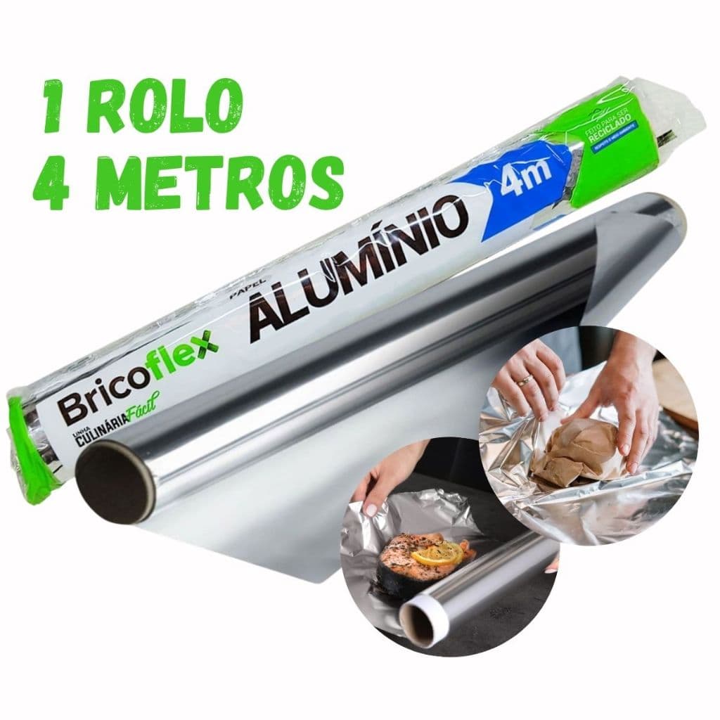 Rolo de Papel Alumínio 4 Metros Folha 45Cm Unidade