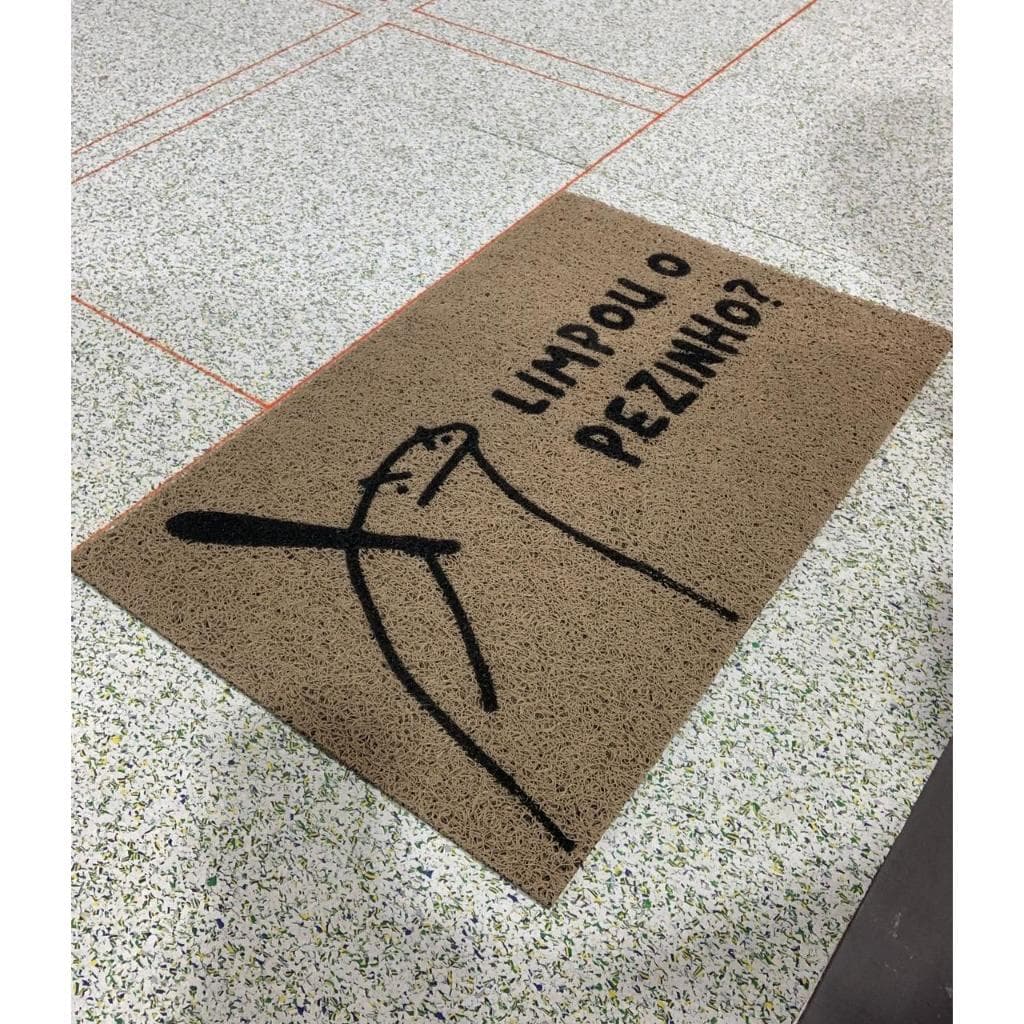 Tapete Capacho Decorativo personalizado Flork VINIL – (60X40) LOJA, CASA, EMPRESA E PORTA- LIMPOU O PEZINHO