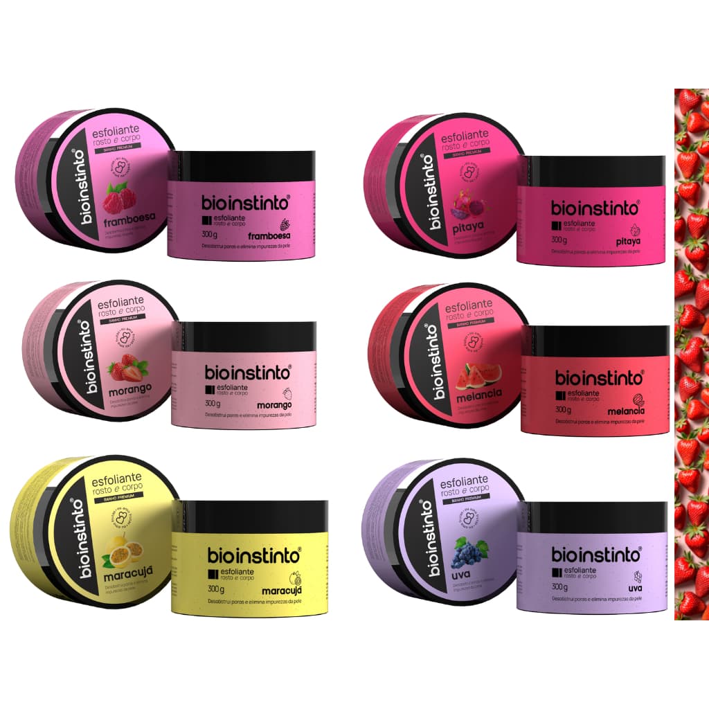 🧴 Kit Esfoliantes Corporais Bio Instinto – Frutas Premium 300g