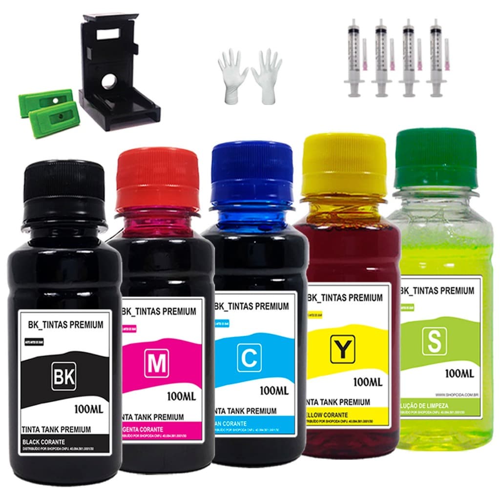 Kit Tinta Recarga Cartucho Compatível HP Impressoras 1000 2050 3050 122 667 664 662 60