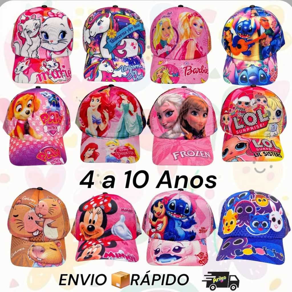 Boné Infantil Menina | Ajustável | 4–10 Anos