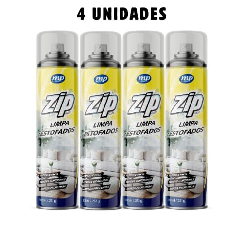 Até 4 Unidades de Limpa Estofados Espuma Mágica Limpa a Seco Zip Clean Spray 300ml