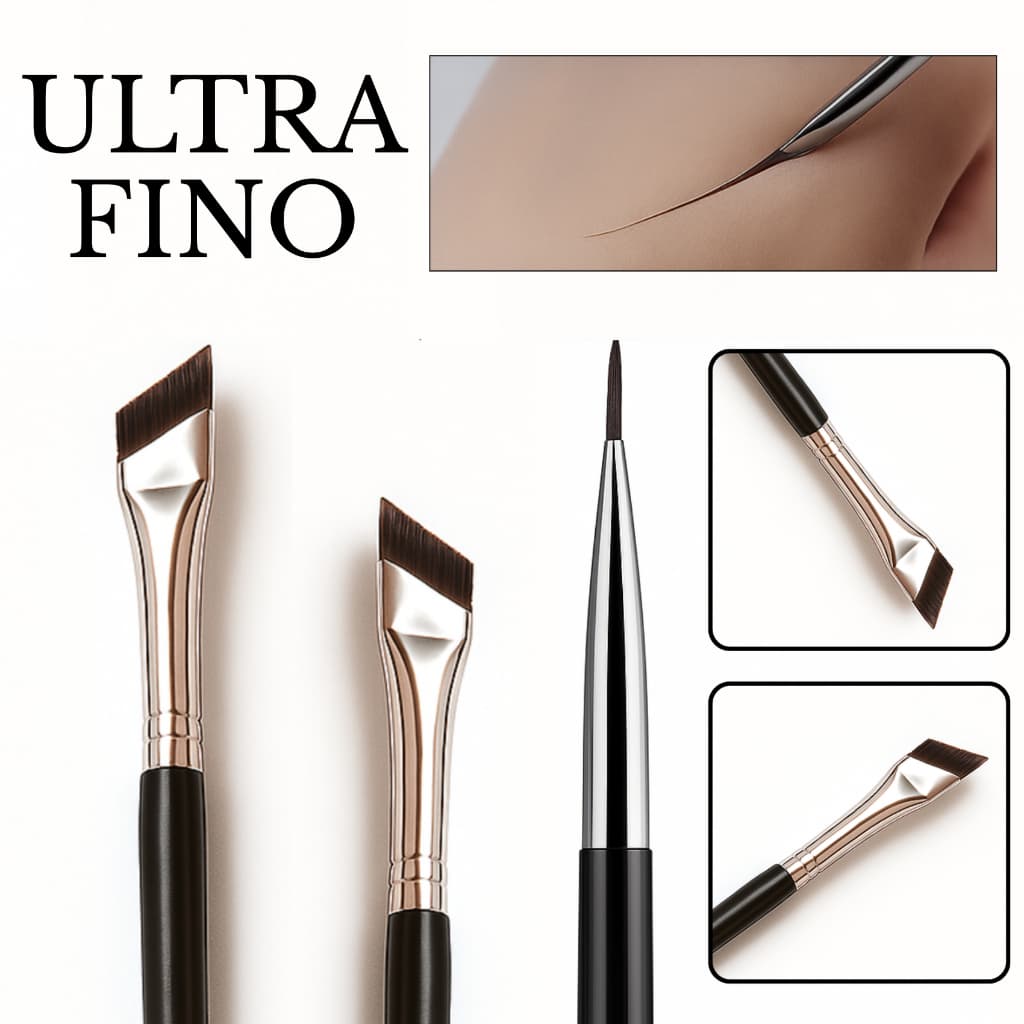 Pincel Chanfrado UltraFino para Delineador e Sobrancelhas – Precisão, Detalhes, Sombra e Definição