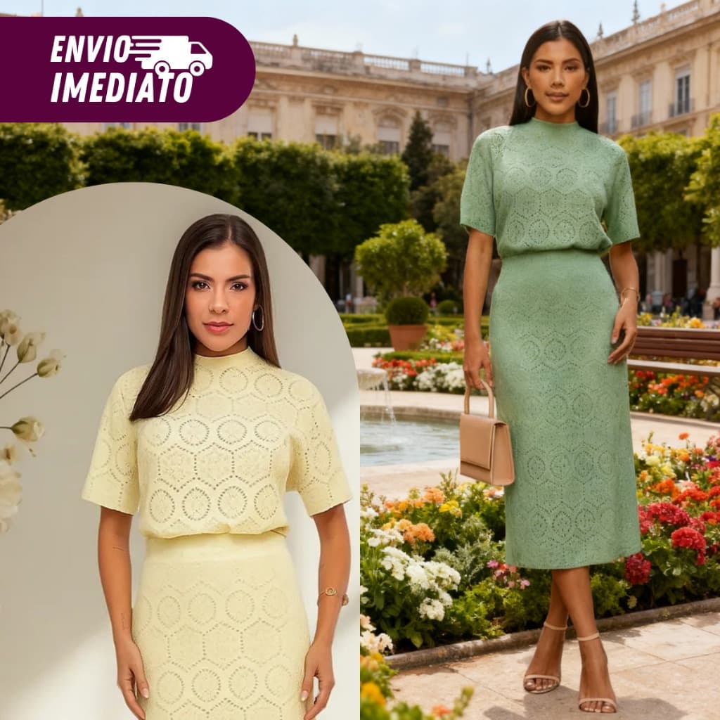 Conjunto Feminino Saia Midi Forrada + Blusa Social Ampla Moderna