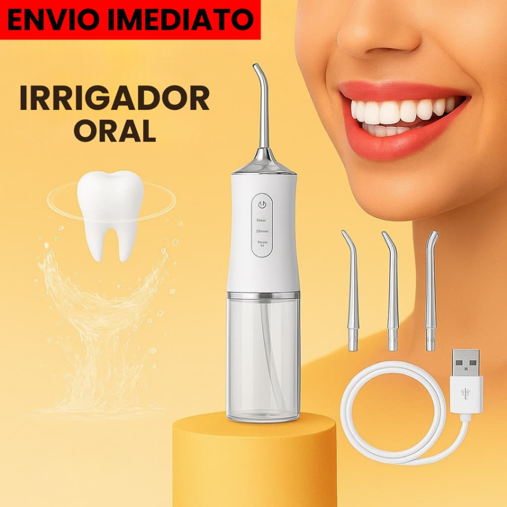 Irrigador Oral Recarregável Portátil Sem Fio -  Limpeza Profunda e Jato Potente
