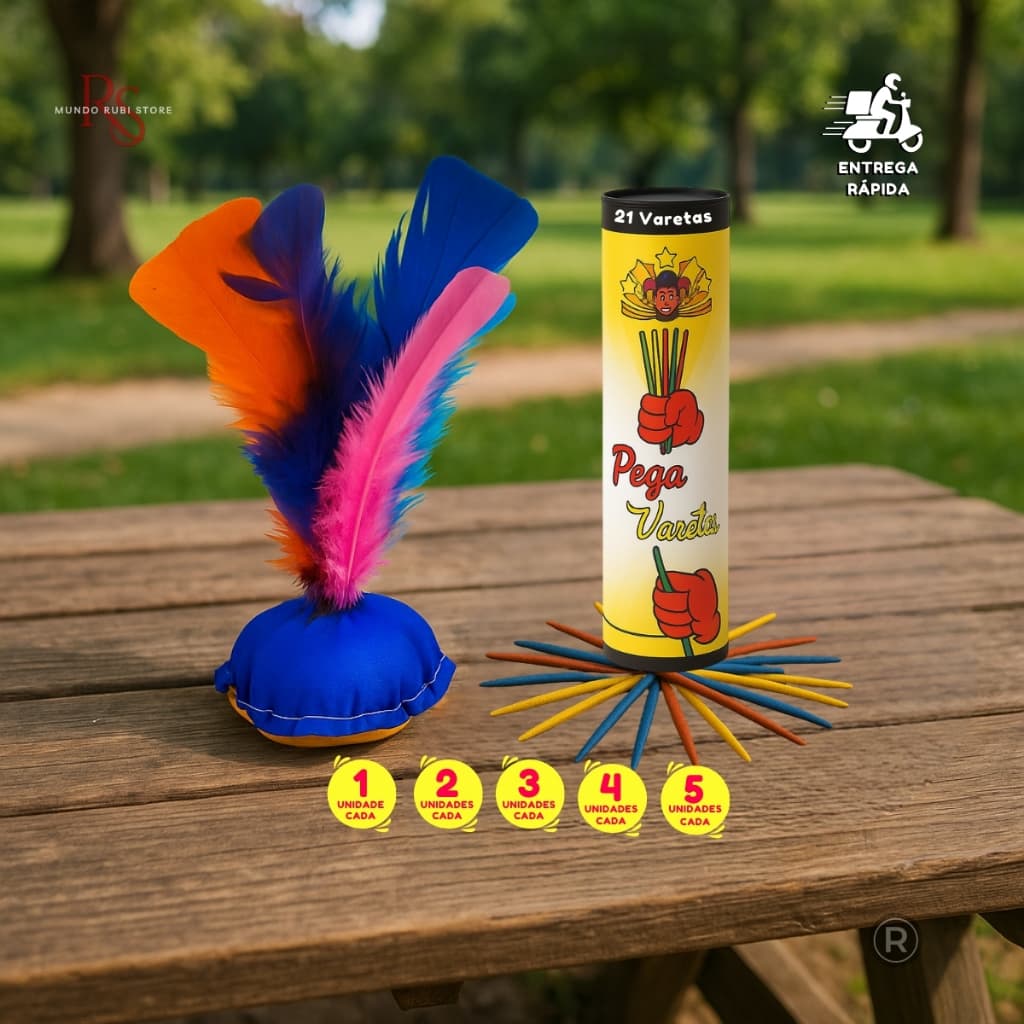 Peteca e Pega Vareta Prendas Aniversário Festa Junina Lembrancinhas Diversão 1 a 5 Unid. Envio Imediato