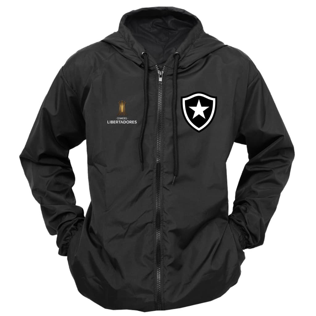 Corta Vento Esportivo Botafogo Jaqueta Impermeável Adulto E Infantil Com Ziper E Capuz