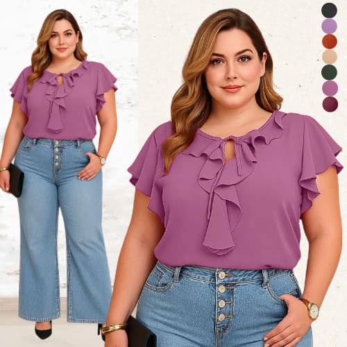 BLUSA SOCIAL PLUS SIZE FEMININA SOLTINHA GRANDE MODA MODERNA BLUSAS FEMININAS ELEGANTE BLUSINHA FEMININO BASICA VERÃO