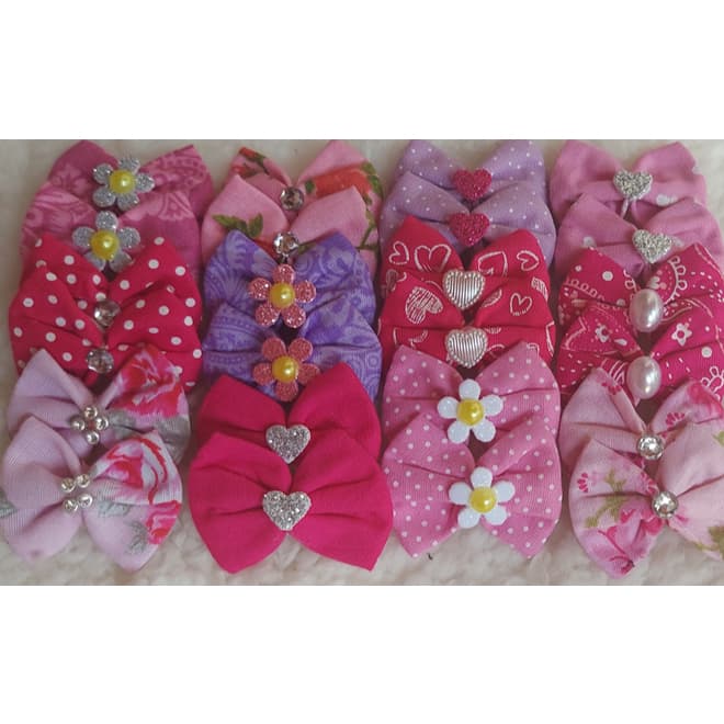 Kit Laço Pet Adesivo em Tecido Banho e Tosa/Pet Shop R