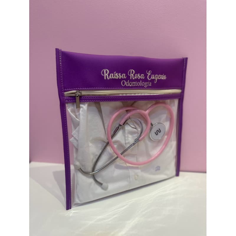 Porta jaleco scrub estetoscópio enfermagem medicina odontologia farmacia veterinaria mala maternidadebebê saúde saquinho