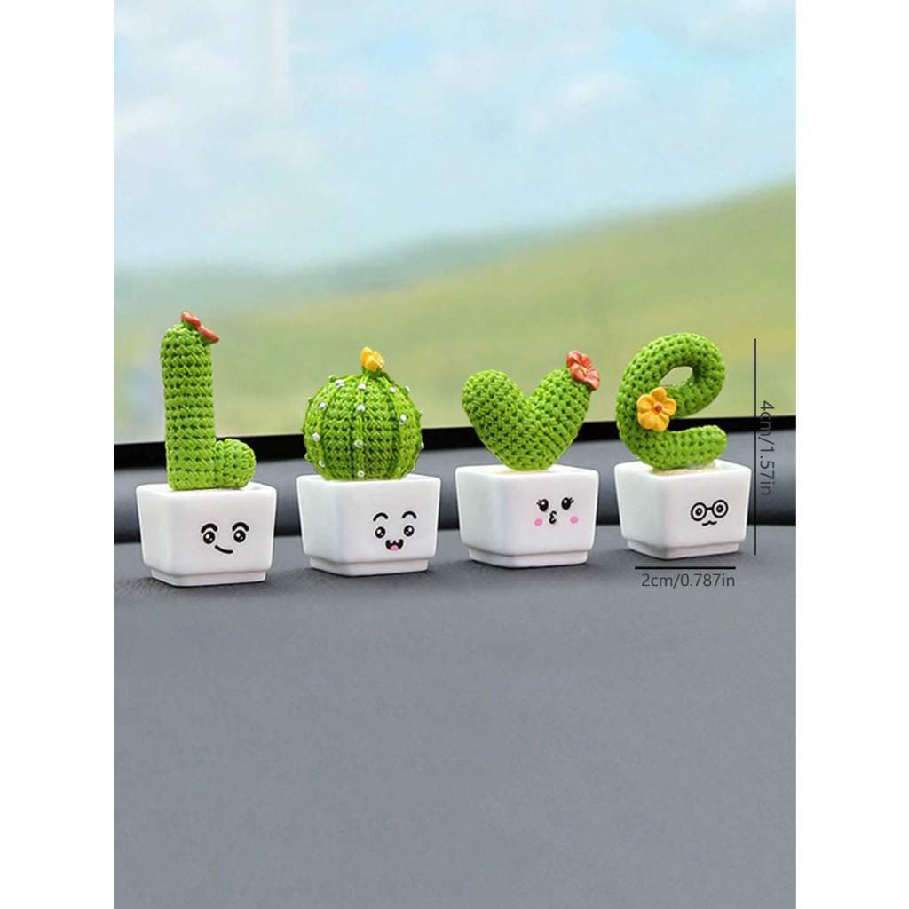 4 peças/Conjunto Decoração Artesanal de Planta Artificial em Design Miniatura, Objeto Decorativo em Forma de Planta