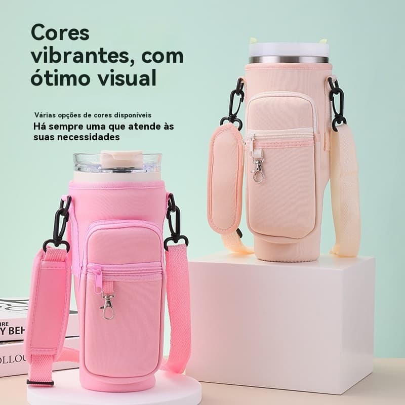 Capa Térmica Com Alça De Ombro Perfeita Para Proteção E Transporte De Garrafas Térmicas