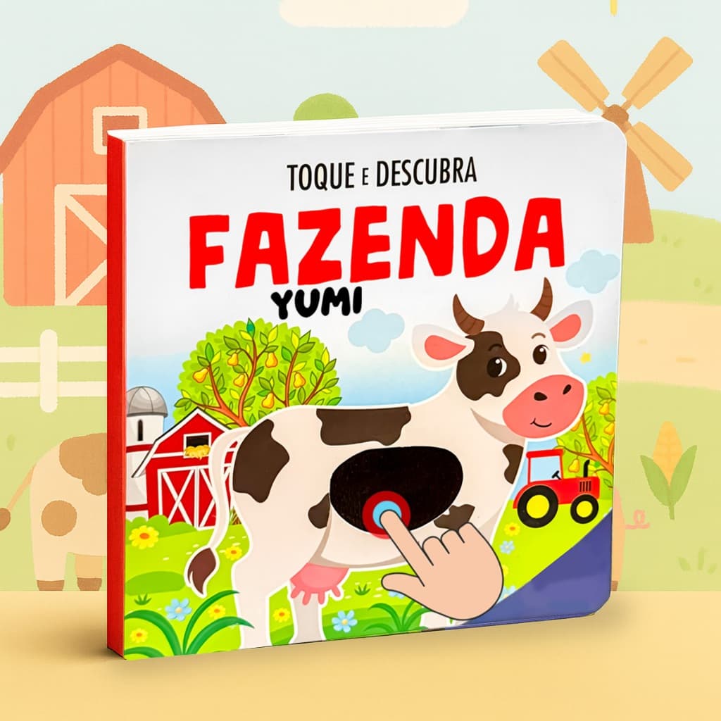 Livro Infantil Bebê - Toque E Sinta Animais da Fazenda Livro Sensorial Texturas