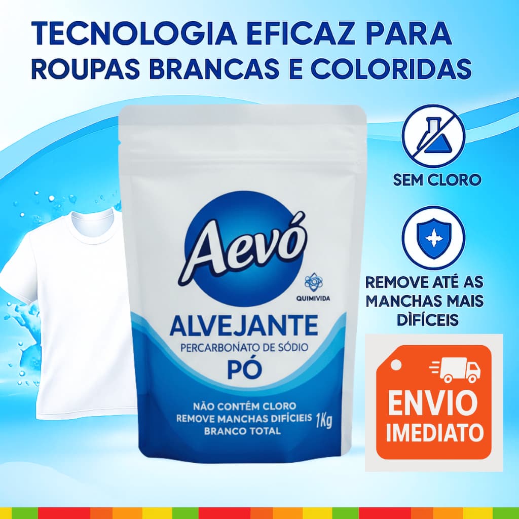 Percarbonato 1Kg Tira Manchas Alvejante Sem Cloro Percarbonato Ideal Para Roupas Brancas e Coloridas
