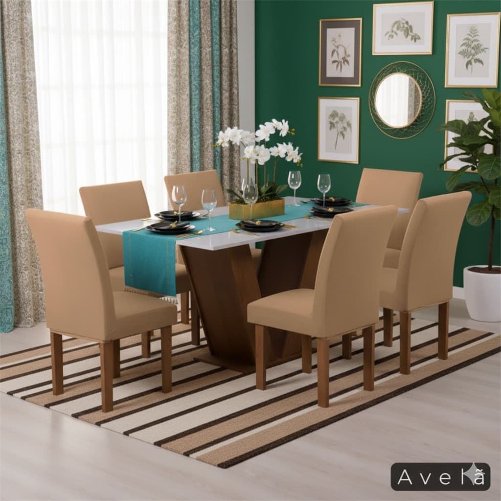 Kit 4 Capas para Cadeira com Elástico Malha Gel / Decoração Imperdível