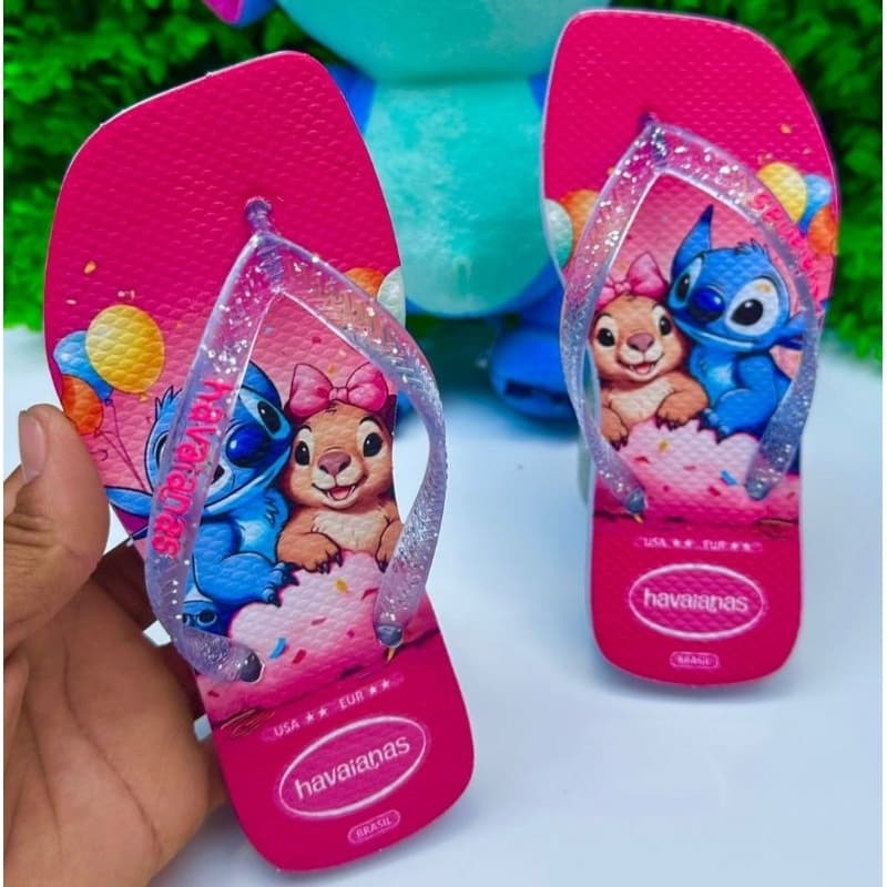 Chinelo Infantil de Menina Desenhos Stitch Glitter Infantil Leve Macio 2025 ***FRETE GRATIS***