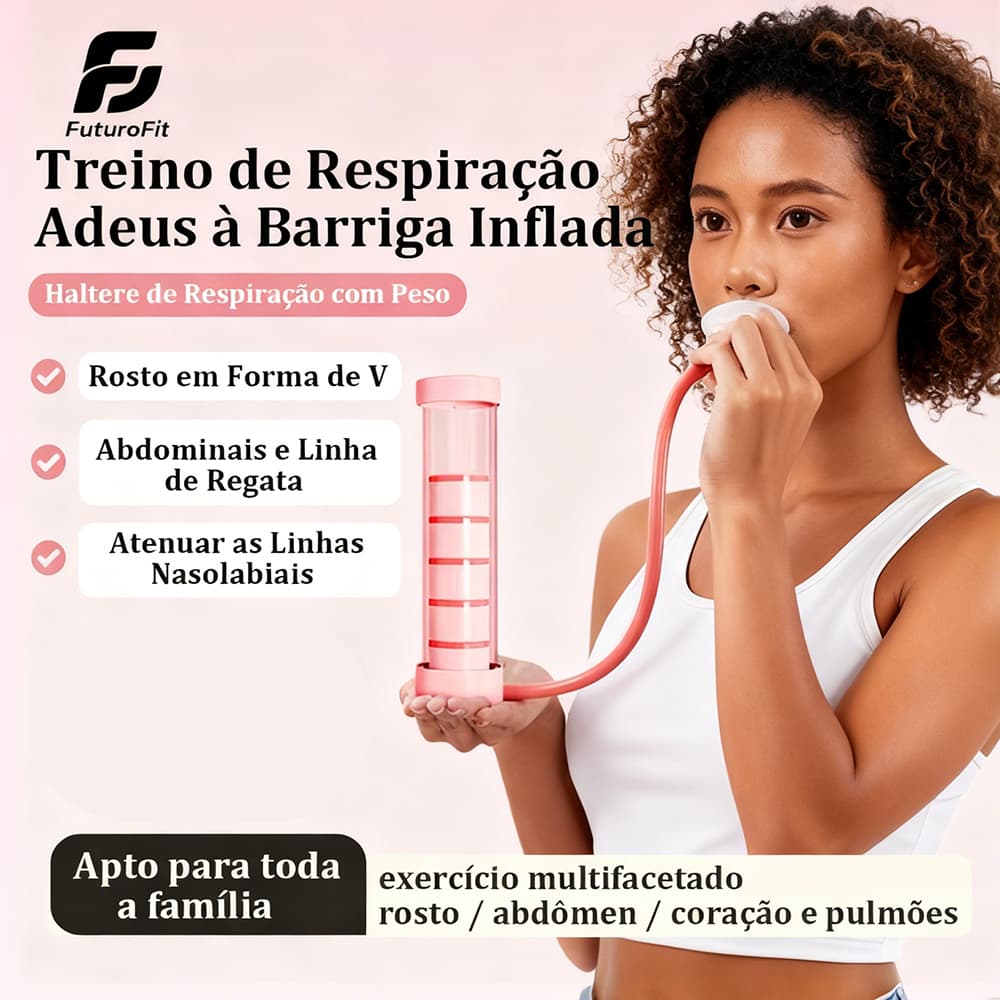 Futuro fit Treinador de Respiração com Peso Ajustável Exercício Facial, Abdominal e Fitness Portáti