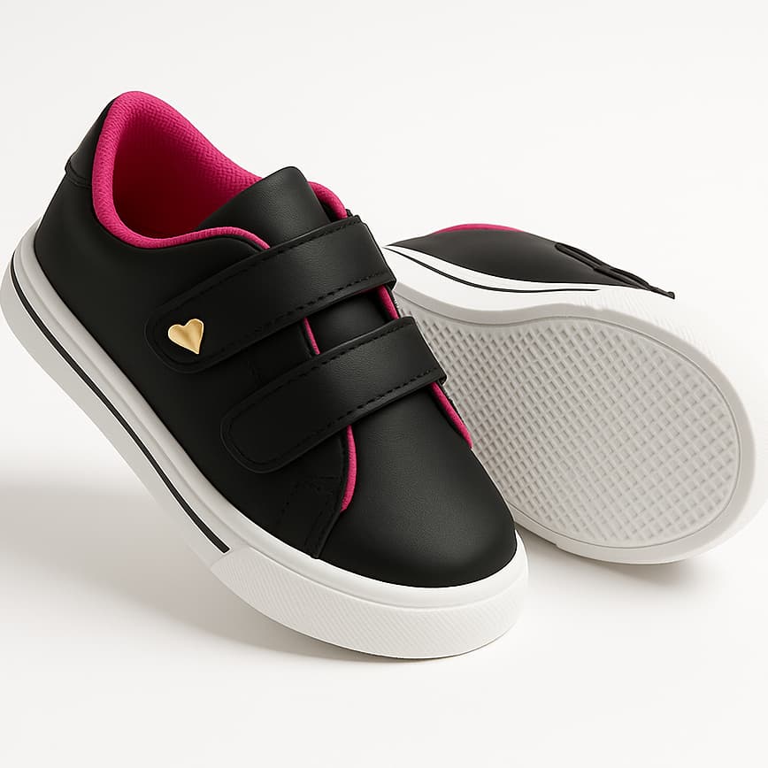 Tênis Infantil Velcro Antiderrapante Confortável Escola Passeio Menina 20 Ao 27