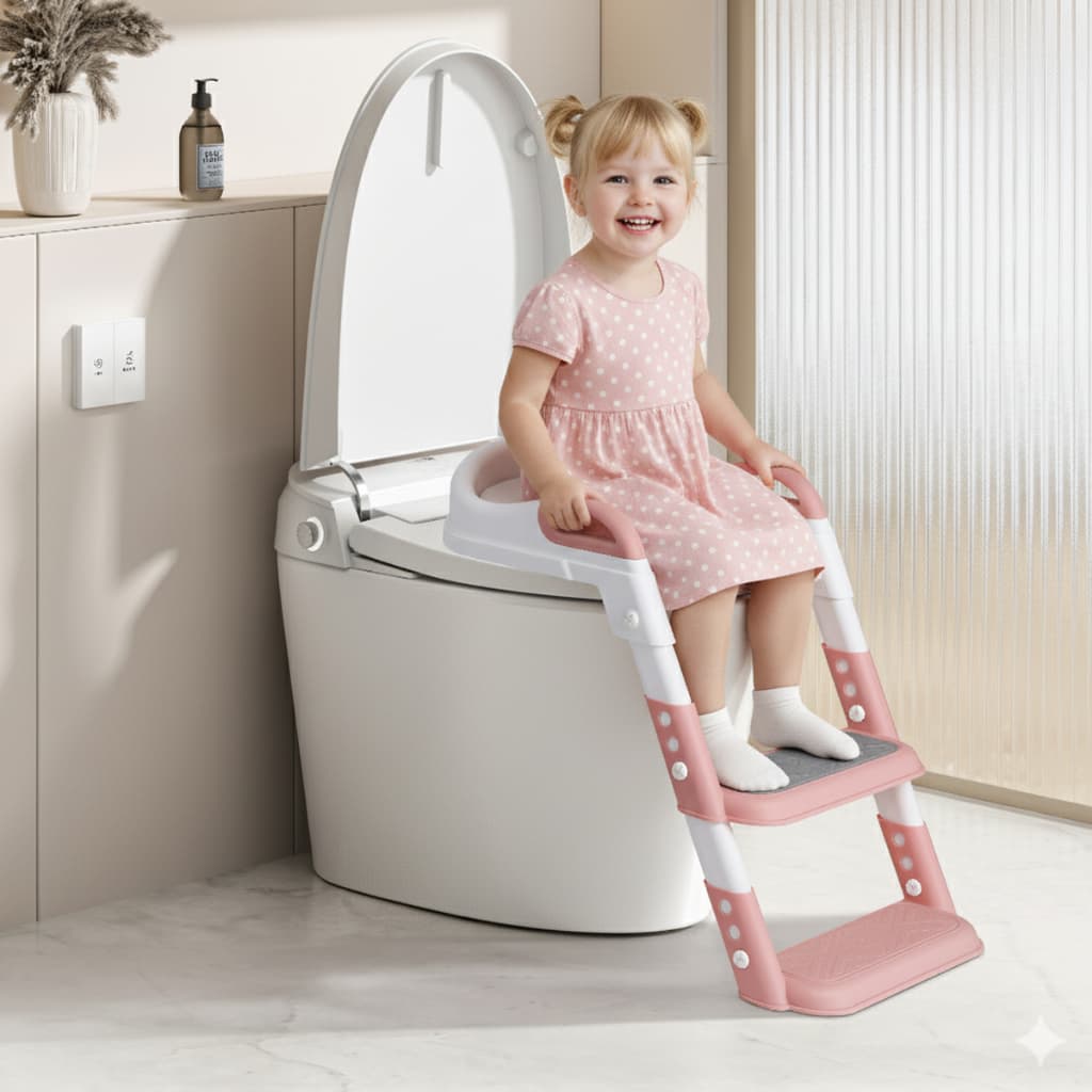 Troninho Assento Infantil Com Escada Assento Redutor Vaso Sanitário Menino ou Menina