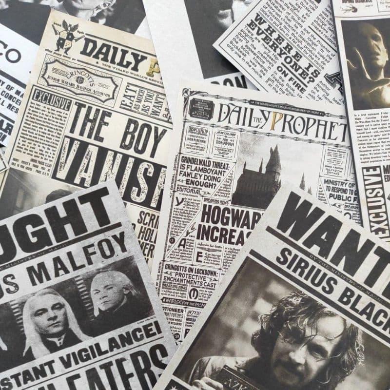 14pçs Imagens a5 - Profeta Diário - Harry Potter - Noticias - malfoy - snape