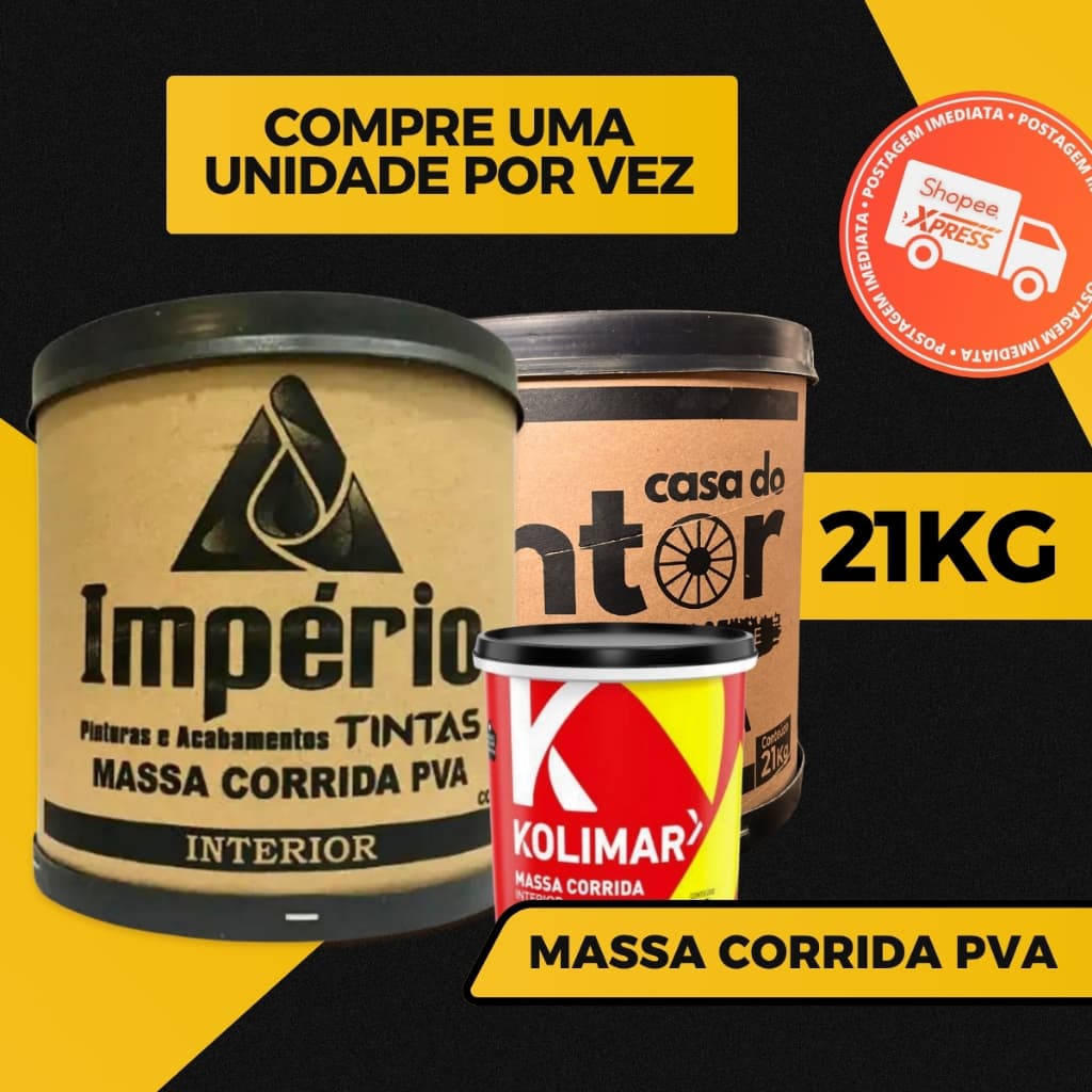Massa Corrida 21kg Império para Parede Interna e Externa | Revestimento Branco Liso Pronto para Uso